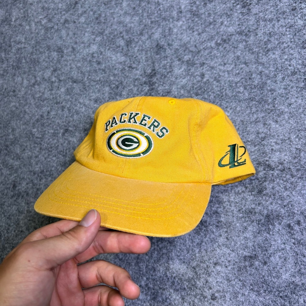 Vintage Green Bay Packers Logo Athletic Hat NFL Yellow‎ Strapback OSFA 90s Retro - Picture 2 of 7
